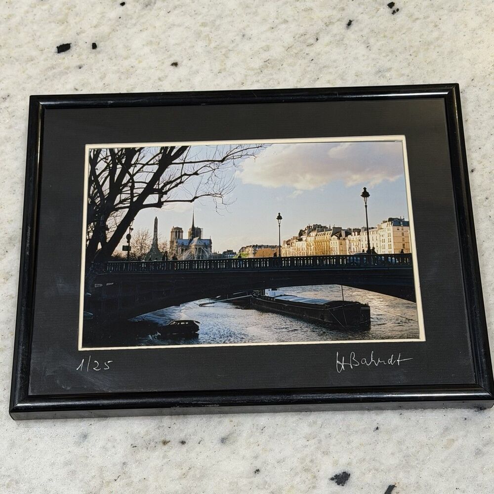 Notre-Dame Paris Seine Signed Photograph Numbered 1/25 H. Barndt ? Heike ?
